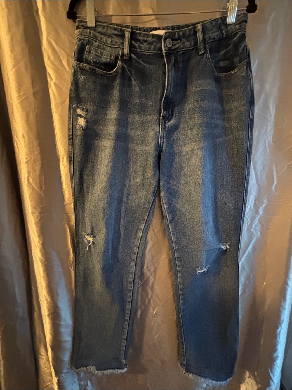 Flying Monkey Distressed Cropped Slim Straight Jeans Size 29